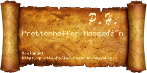 Prettenhoffer Hasszán névjegykártya